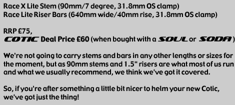 Bonty OS riser bar and 90mm stem only �60