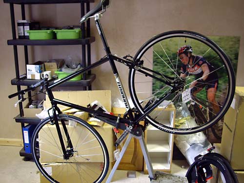 Flat bar build, with Kate Potter shrine behind
