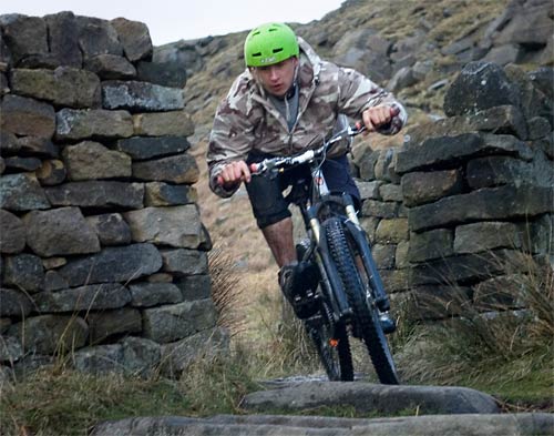 Robbie descending Stannage Plantation bridlepath