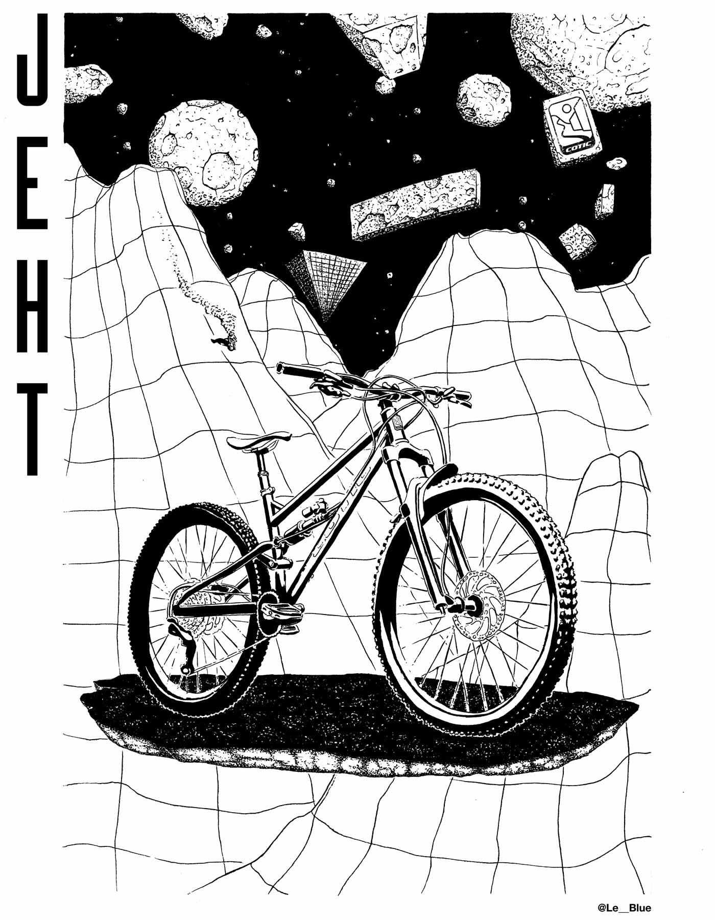 Illustration of COTIC Jeht, cotic jeht 29er trail bike, cotic bikes, made in Britain