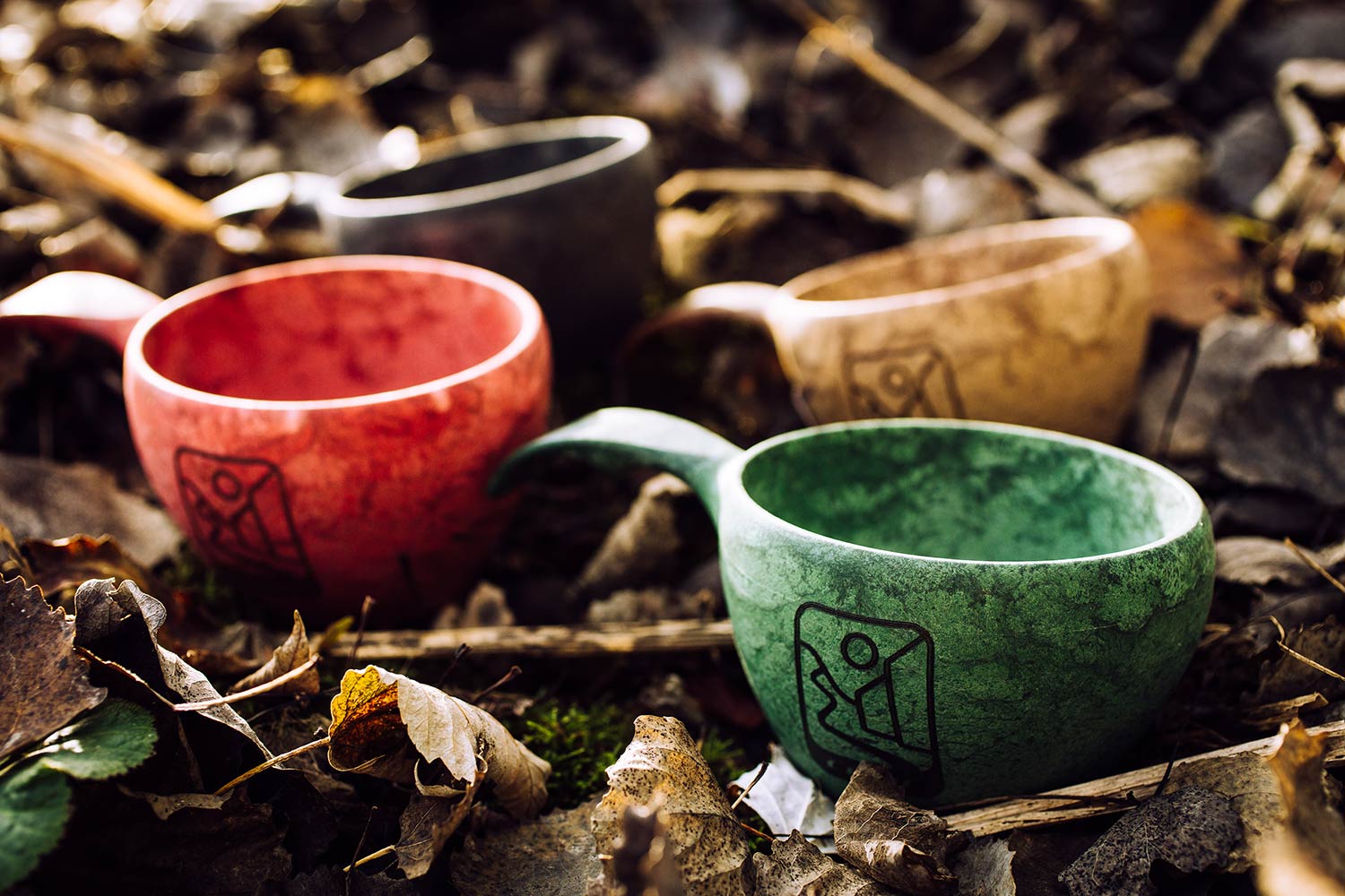 Bikepacking eco cups, all the colours
