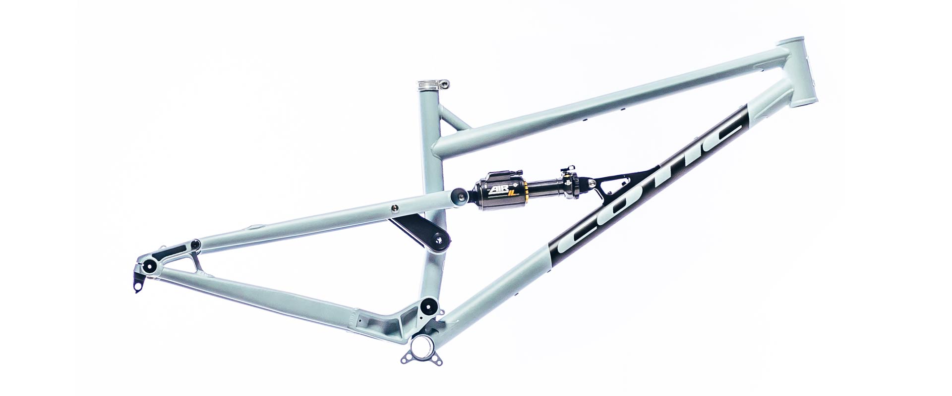 Cotic Jeht in Matte Nimbus, steel full suspension mountain bike, 29 mountain bike, 140mm travel, reynolds 853, long geometry